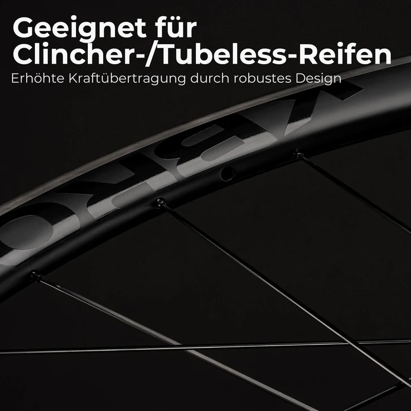 ROCKBROS 700C Carbon Laufradsatz 50mm Felgenbremse Steckachse Laufrad Set für Rennrad