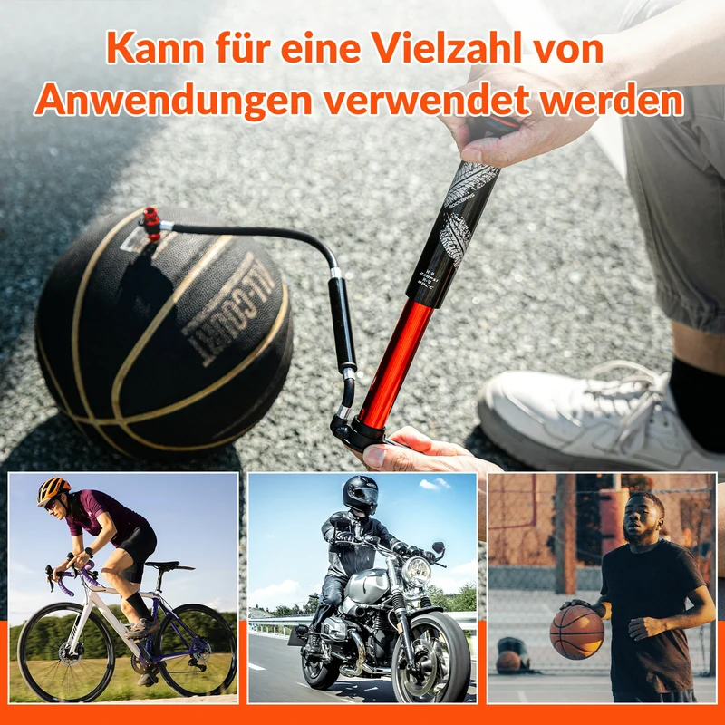 Mini Fahrradpumpe 220PSI Hoher Druck Aluminium Luftpumpe