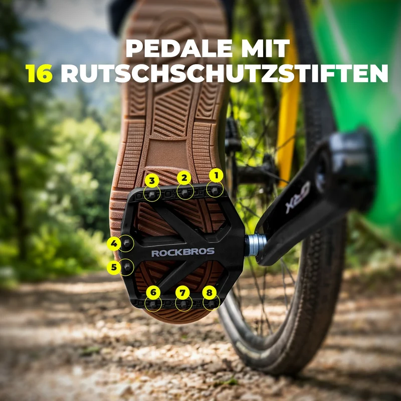 Fahrradpedale aus Nylon mit Reflektoren, rutschfeste Leichte Breite Plattform