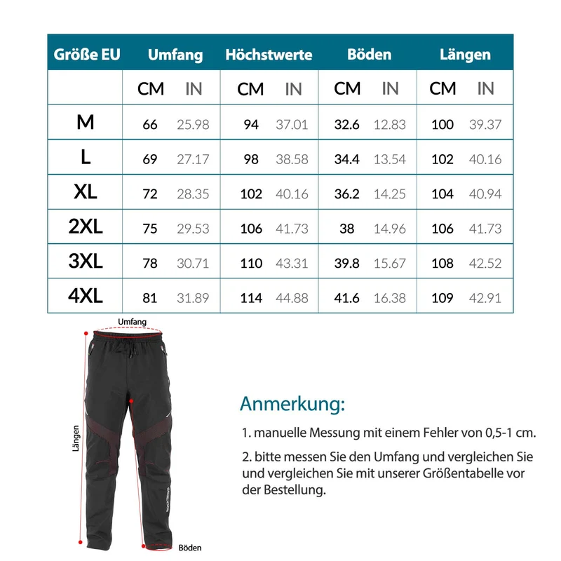 ROCKBROS Lange Fahrradhose Herren 겨울 Radhose Winddicht Warm
