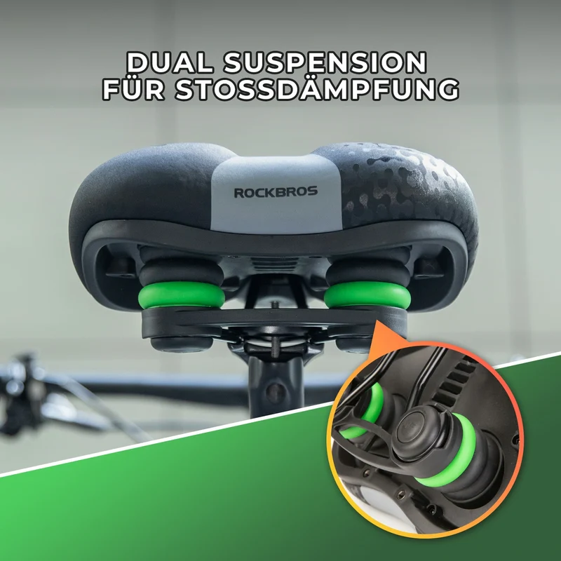 Bequemer Fahrradsattel, Ergonomisch Fahrrad Sattel Mit Druckentlastung & Belüftung, Hochdichter Schaumstoff, Doppelte Federung