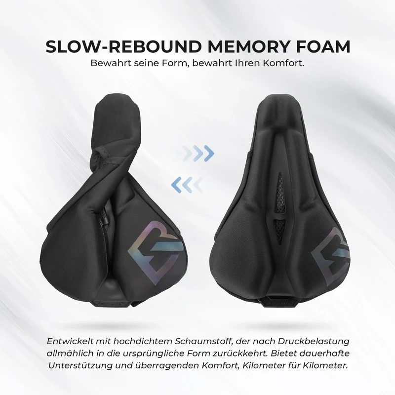 Fahrradsattel Überzug – Ergonomischer Sattelbezug Fahrrad mit Memory-Foam & 3D-geformter Polsterung
