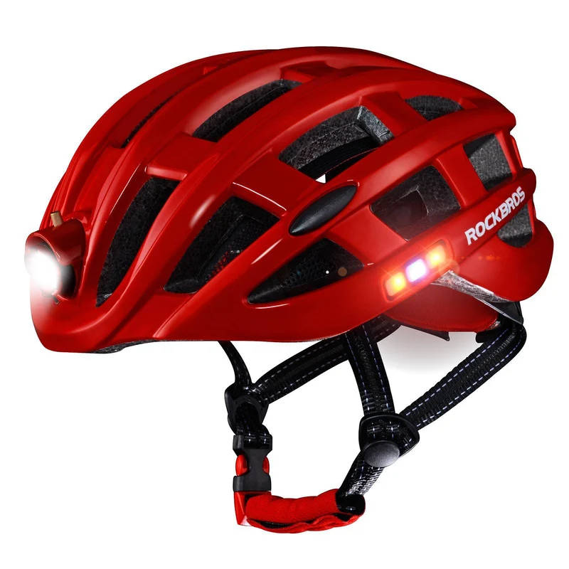 ROCKBROS Fahrradhelm mit Scheinwerfer und Sicherheitswarnleuchte