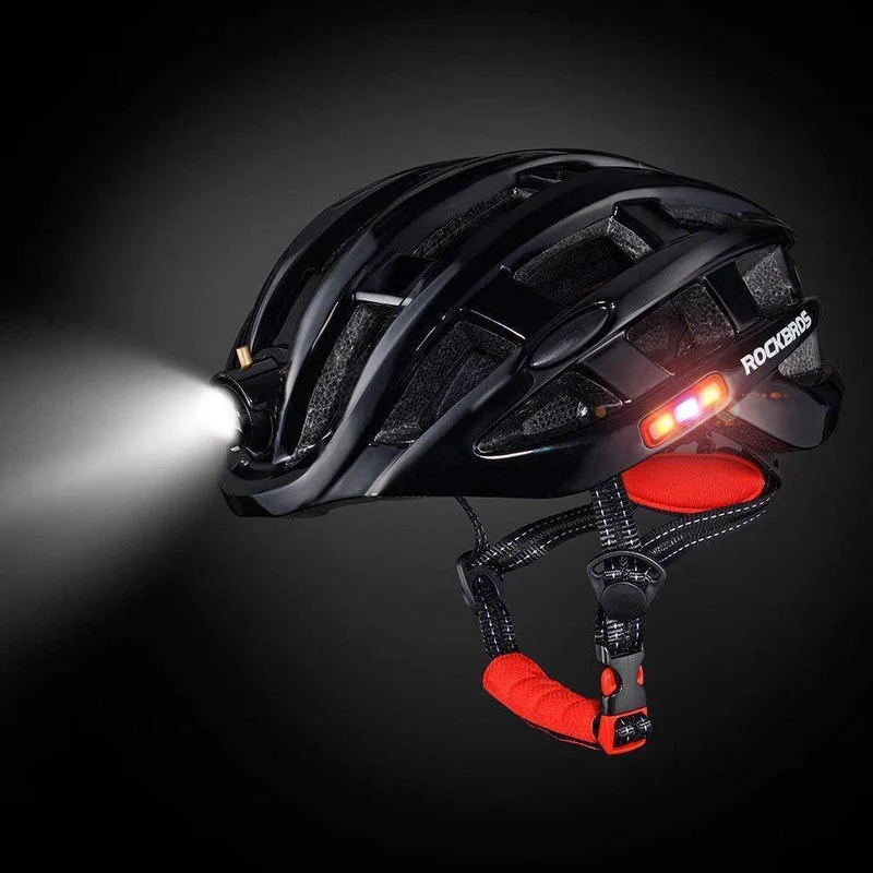 ROCKBROS Fahrradhelm mit Scheinwerfer und Sicherheitswarnleuchte