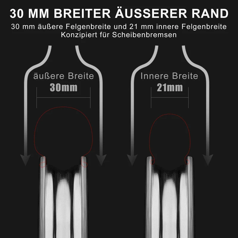 ROCKBROS T700 Carbon Laufradsatz 55mm Scheibenbremse Steckachse Laufrad Set for Rennrad Inklusive Vakuum-Reifenkissen