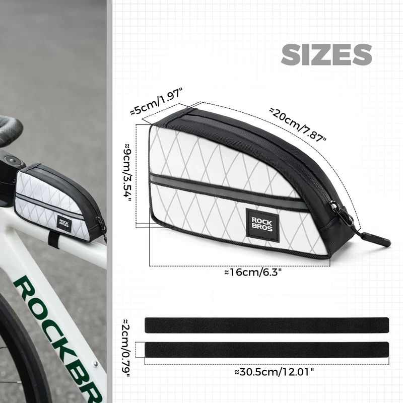 Waterproof Bike Top Tube Bag Nylon Frame 0.9L