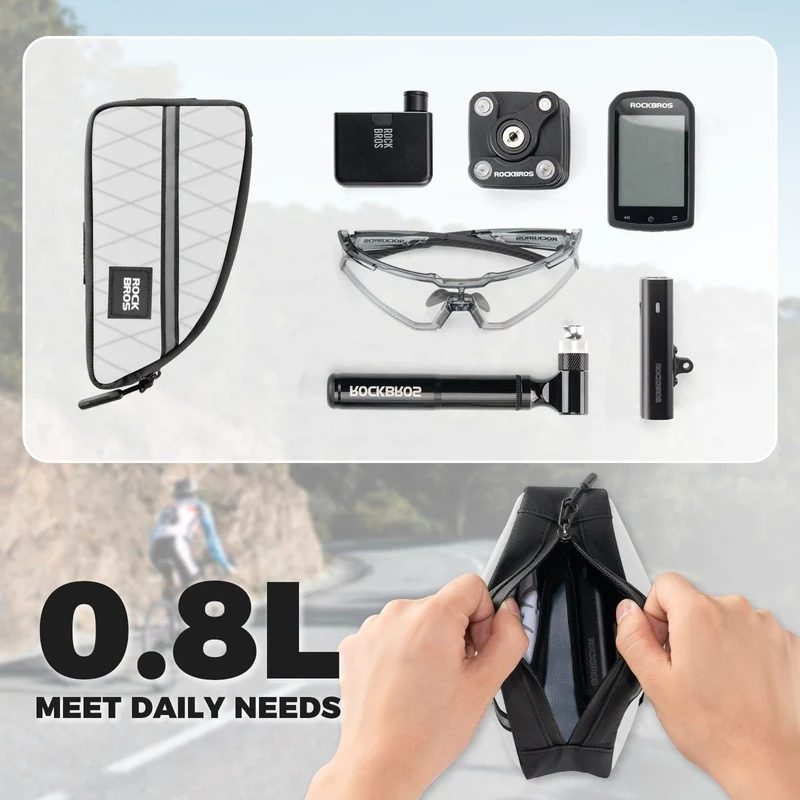 Waterproof Bike Top Tube Bag Nylon Frame 0.9L