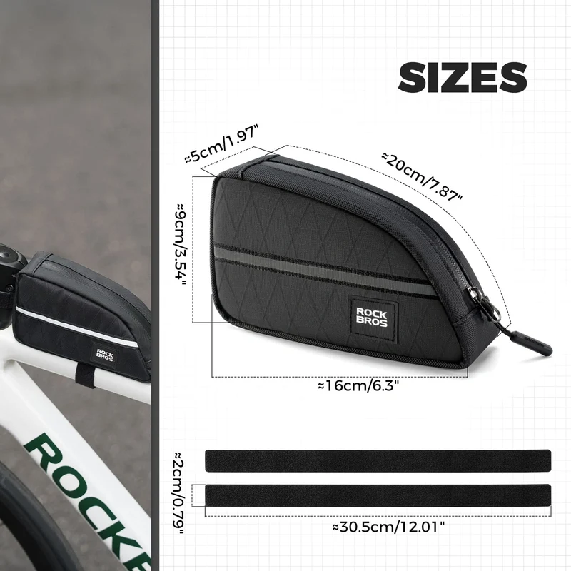 Waterproof Bike Top Tube Bag Nylon Frame 0.9L