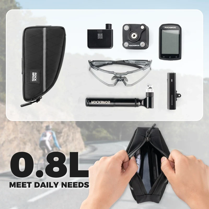 Waterproof Bike Top Tube Bag Nylon Frame 0.9L