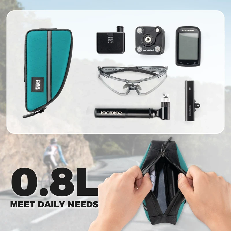 Waterproof Bike Top Tube Bag Nylon Frame 0.9L