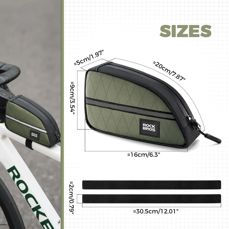 Waterproof Bike Top Tube Bag Nylon Frame 0.9L