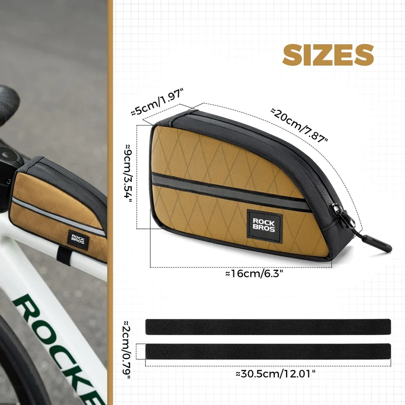 Waterproof Bike Top Tube Bag Nylon Frame 0.9L