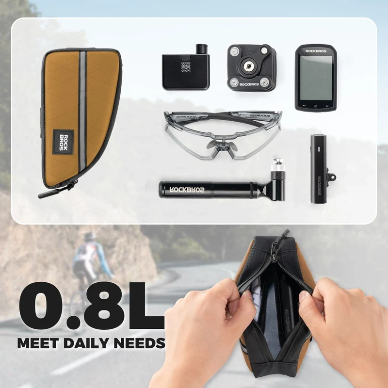 Waterproof Bike Top Tube Bag Nylon Frame 0.9L