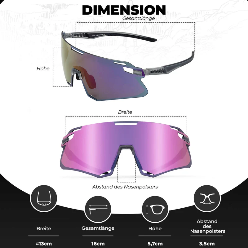 ROCKBROS Sonnenbrille Winddichte Fahrradbrille für Outdoor-Sportarten