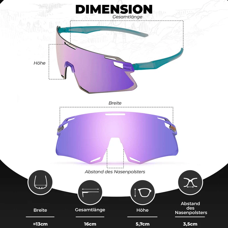 ROCKBROS Sonnenbrille Winddichte Fahrradbrille für Outdoor-Sportarten