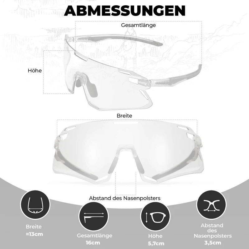 ROCKBROS Sonnenbrille Winddichte Fahrradbrille für Outdoor-Sportarten