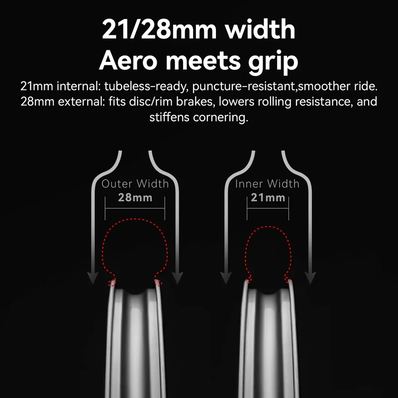 700C Carbon Fiber Wave Rim Road Bike Wheelset