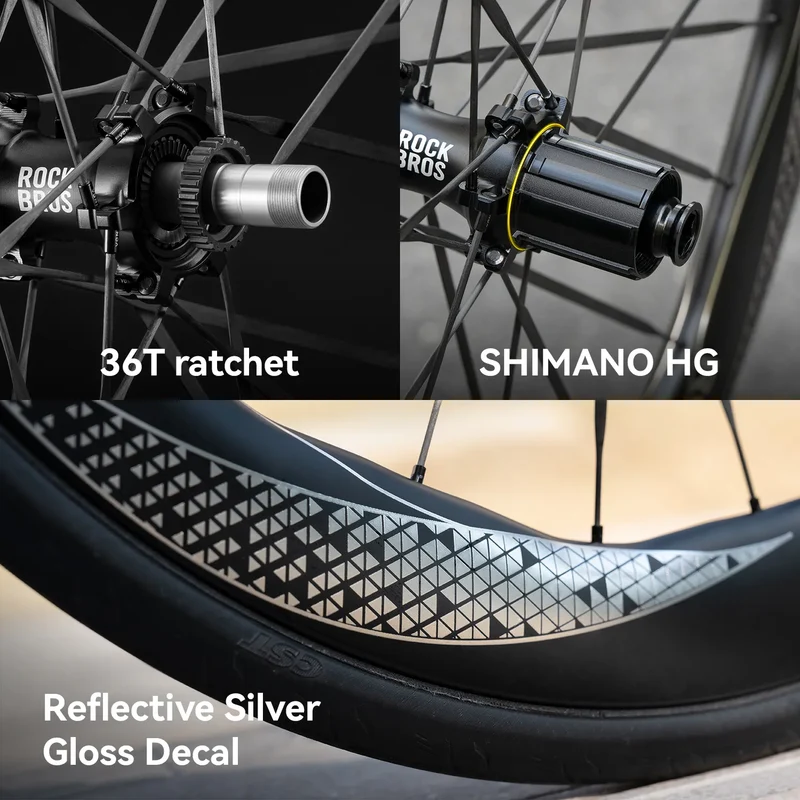 700C Carbon Fiber Wave Rim Road Bike Wheelset