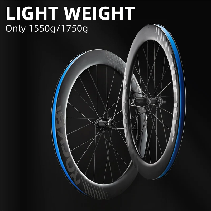 700c Carbon Fiber Disc Rim 38/50/65 mm 1.6-1.7 kg Clincher Wheelset