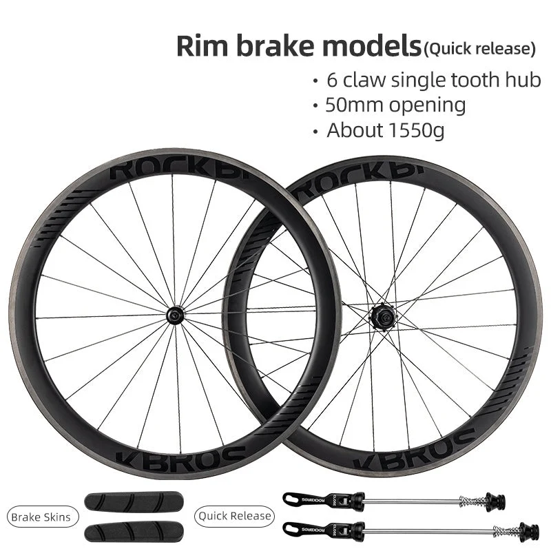 700c Carbon Fiber Disc Rim 38/50/65 mm 1.6-1.7 kg Clincher Wheelset