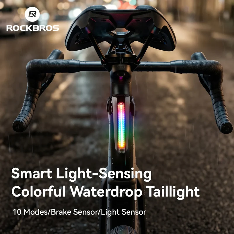 RB02 Colorful Bike Tail Light Waterdrop Design