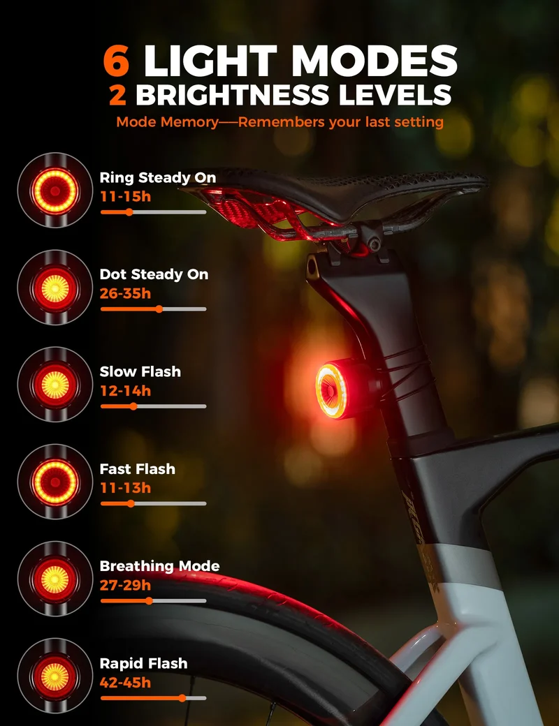 ROAD TO SKY Bike Tail Light with GPS Tracker