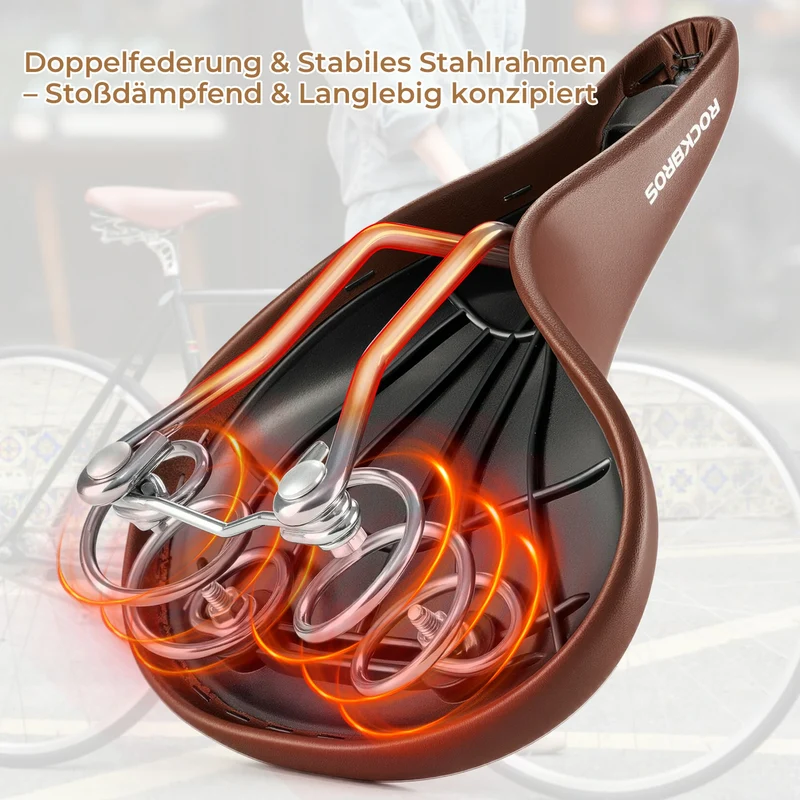 Fahrradsattel Retro Vintage Citybike Sitz mit Federung