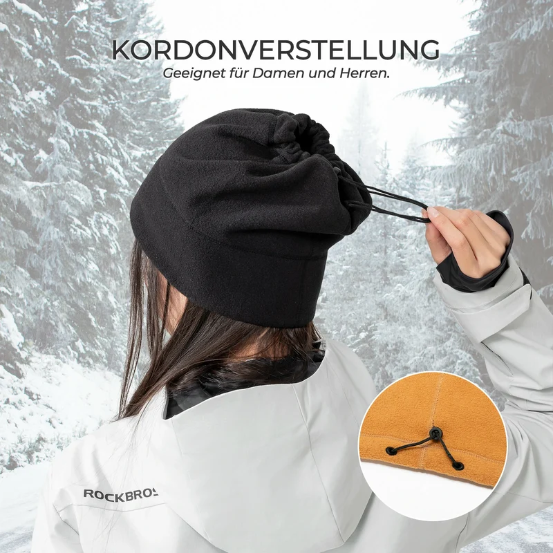 Winter Schlauchschal Fleece Halswärmer, Winddichtes Multifunktionstuch