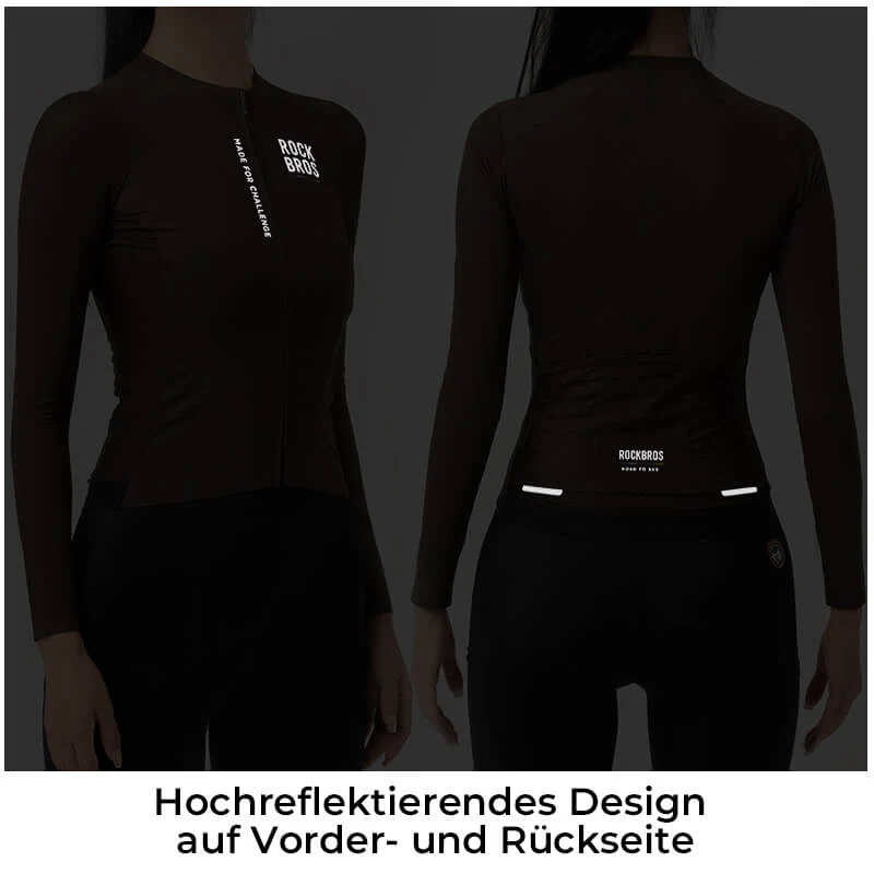 ROAD TO SKY Damen Langarm-Radtrikot Fahrrad Jersey fir MTB & Rennrad