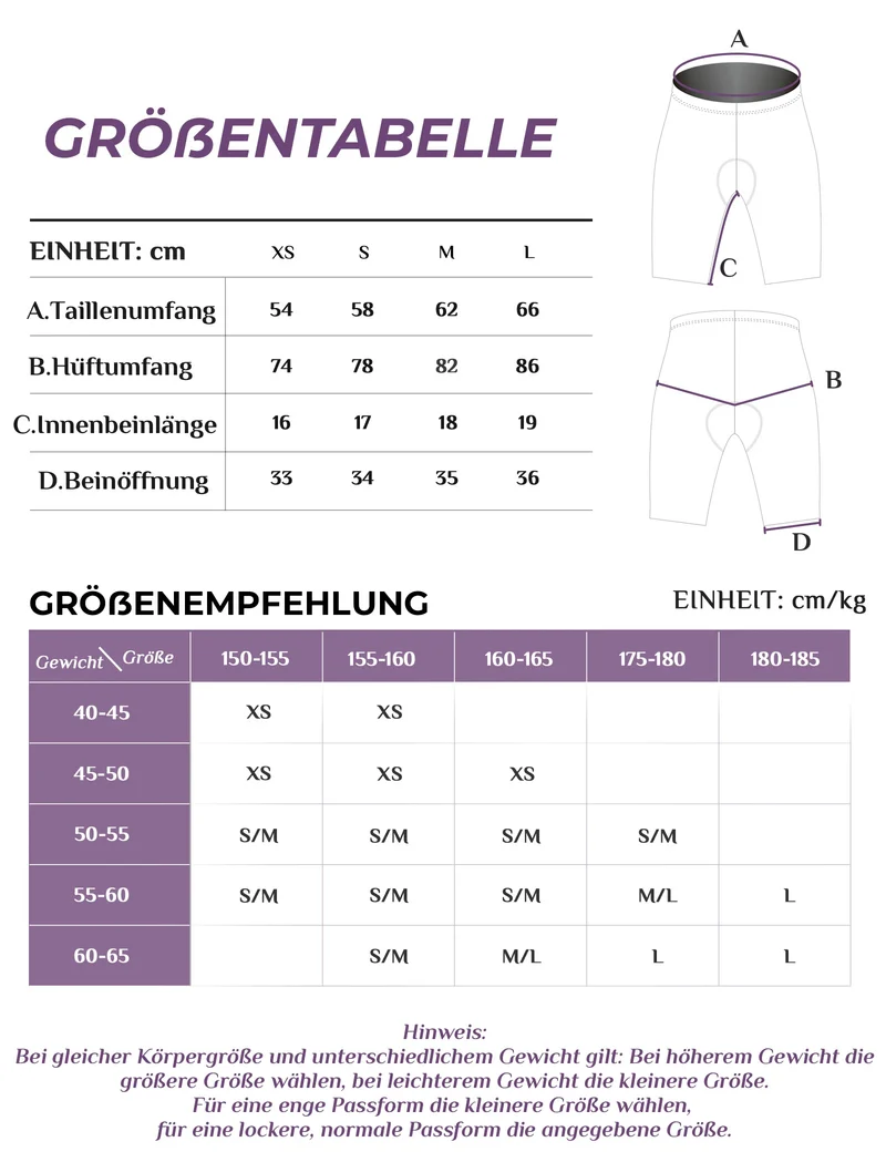TVI Damen Fahrradhose Zonen-Polsterung (5-6h)