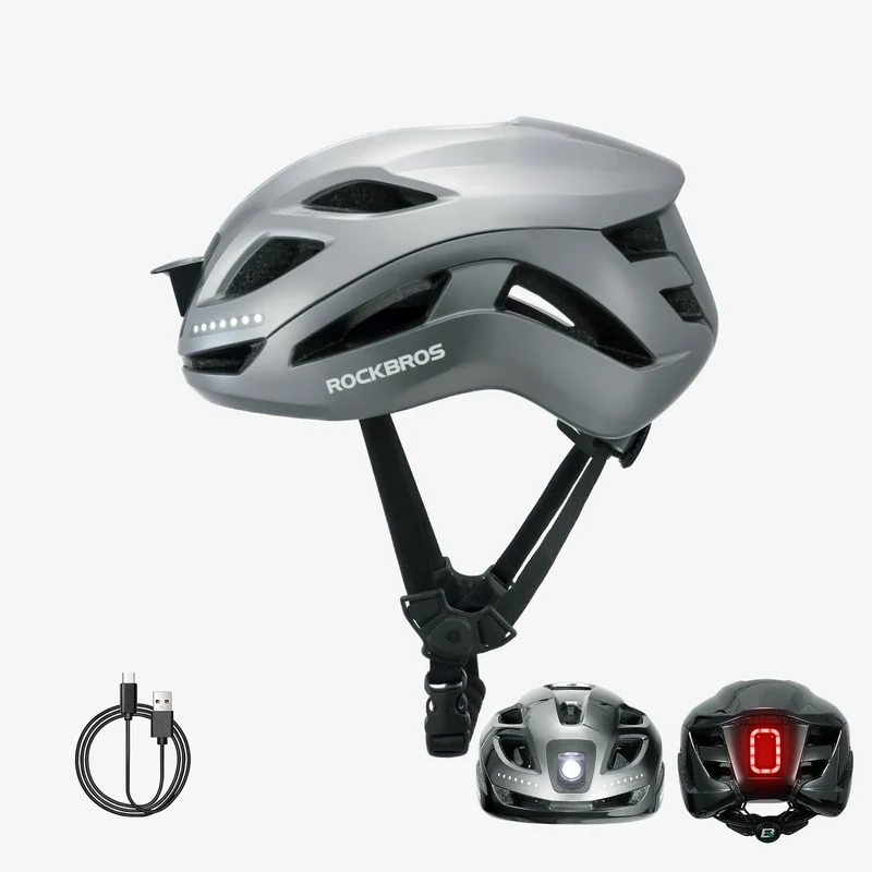 Bike Helmet with LED Front and Rear Light
