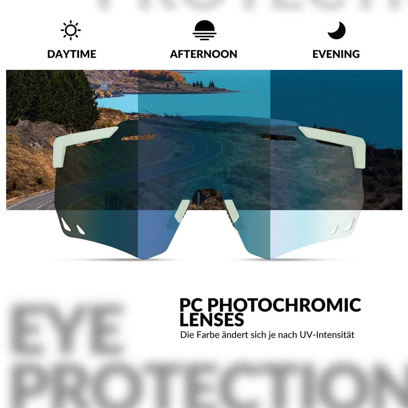 ROCKBROS Ultraleicht Fahrradbrille Selbstönende Sonnenbrille mit UV400-Schutz