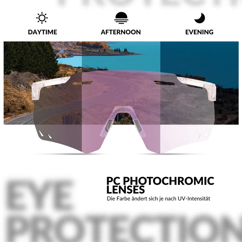 ROCKBROS Ultraleicht Fahrradbrille Selbstönende Sonnenbrille mit UV400-Schutz