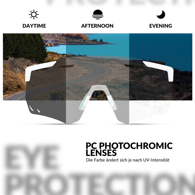 ROCKBROS Ultraleicht Fahrradbrille Selbstönende Sonnenbrille mit UV400-Schutz