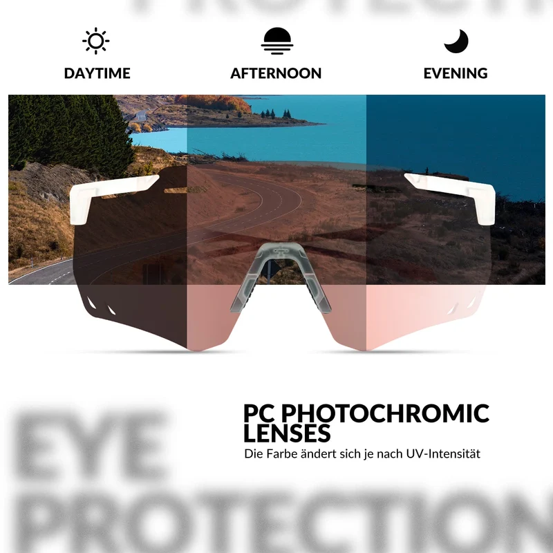 ROCKBROS Ultraleicht Fahrradbrille Selbstönende Sonnenbrille mit UV400-Schutz