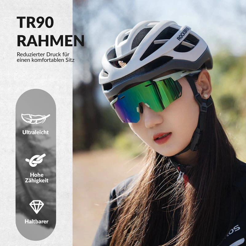 ROCKBROS Ultraleicht Fahrradbrille Selbstönende Sonnenbrille mit UV400-Schutz
