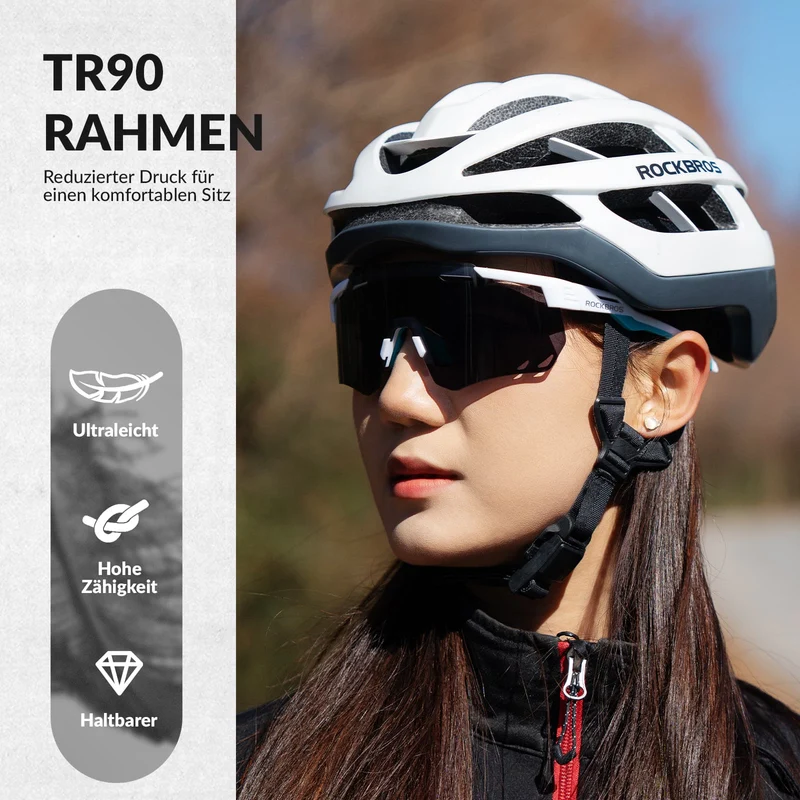 ROCKBROS Ultraleicht Fahrradbrille Selbstönende Sonnenbrille mit UV400-Schutz