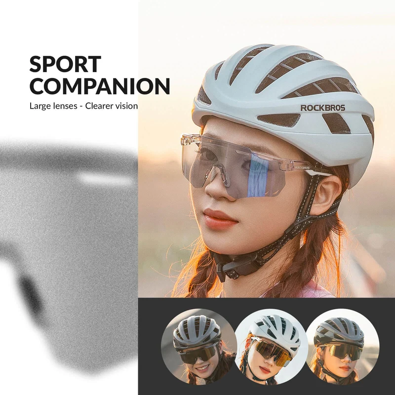 ROCKBROS Ultraleicht Fahrradbrille Selbstönende Sonnenbrille mit UV400-Schutz