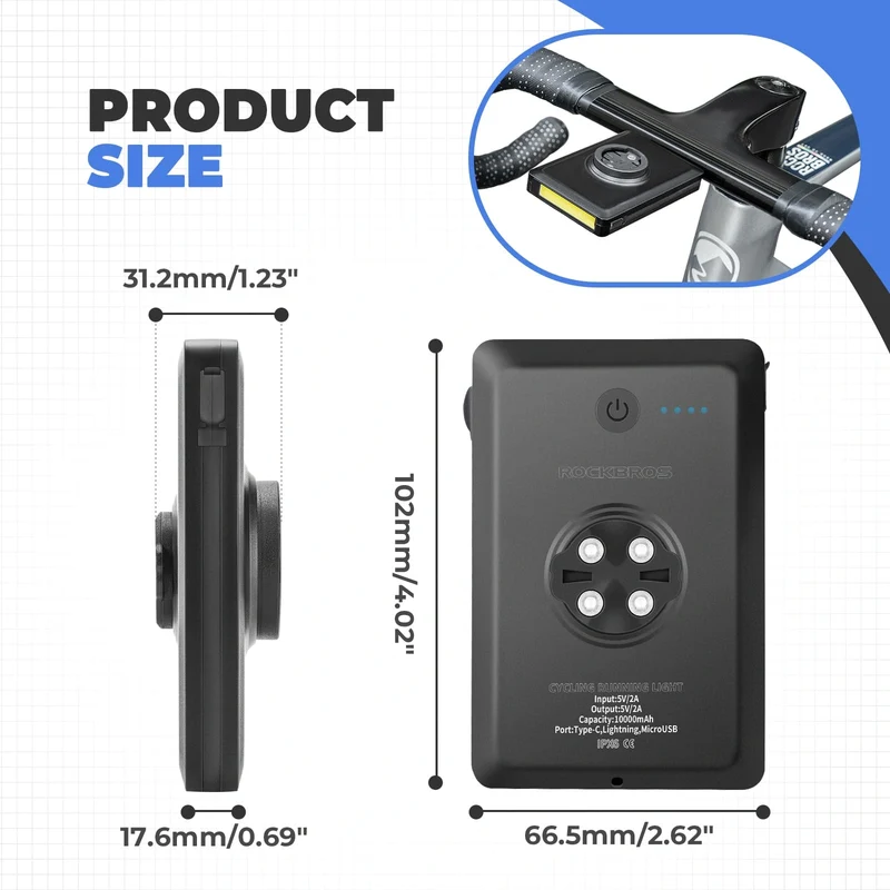 3-in-1 Bike Headlight with Power Bank