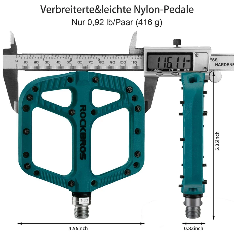 ROCKBROS Fahrradpedale Nylon Flat Pedale 9/16 Zoll mit 3 Lager