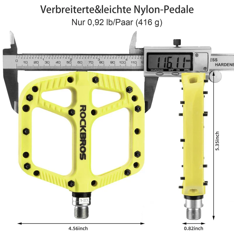 ROCKBROS Fahrradpedale Nylon Flat Pedale 9/16 Zoll mit 3 Lager