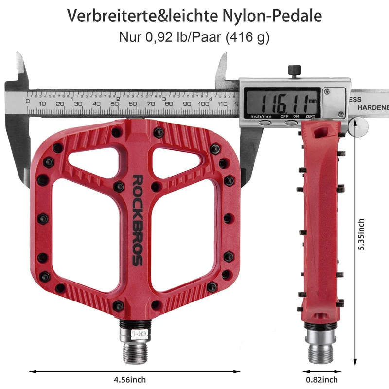 ROCKBROS Fahrradpedale Nylon Flat Pedale 9/16 Zoll mit 3 Lager