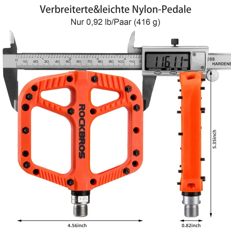 ROCKBROS Fahrradpedale Nylon Flat Pedale 9/16 Zoll mit 3 Lager