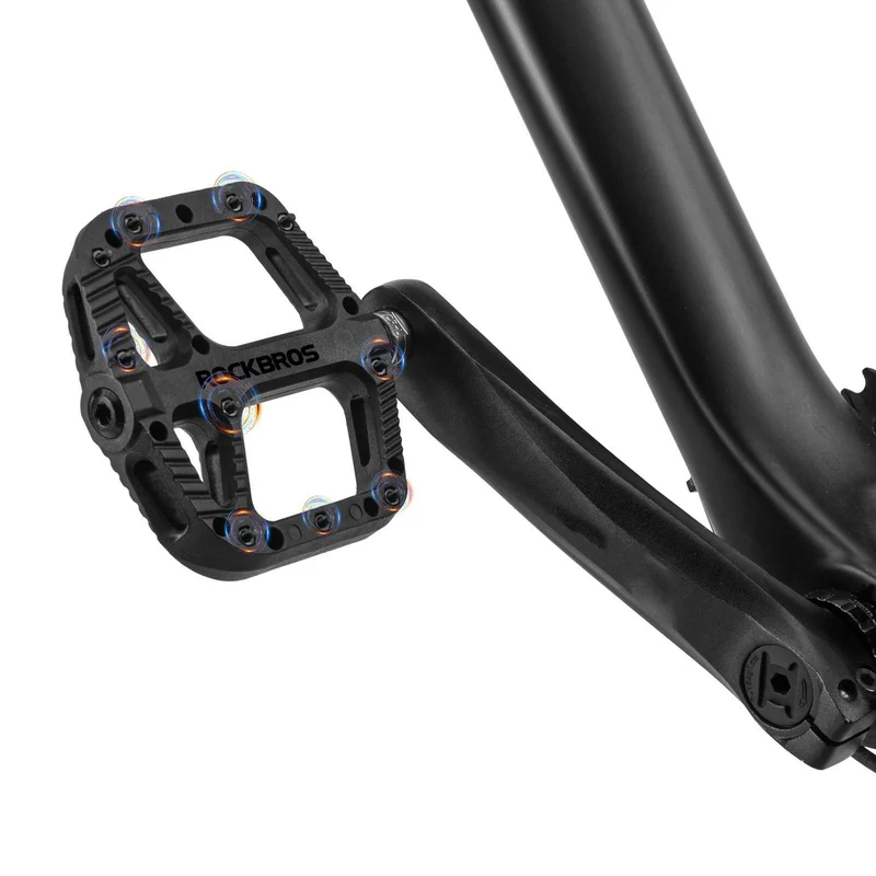 ROCKBROS Fahrradpedale Nylon Flat Pedale 9/16 Zoll mit 3 Lager