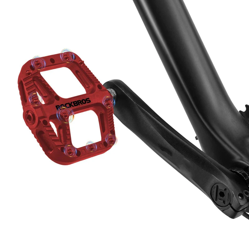 ROCKBROS Fahrradpedale Nylon Flat Pedale 9/16 Zoll mit 3 Lager