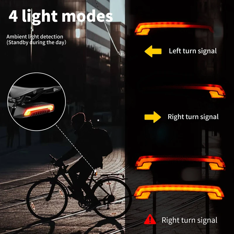RHL1500 Bike Front Light + Laser Turn Signal Tail Light Set