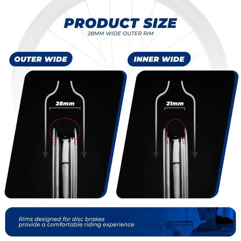 700C Carbon Road Bike Wheelset 50mm Tubeless Ready Center Lock