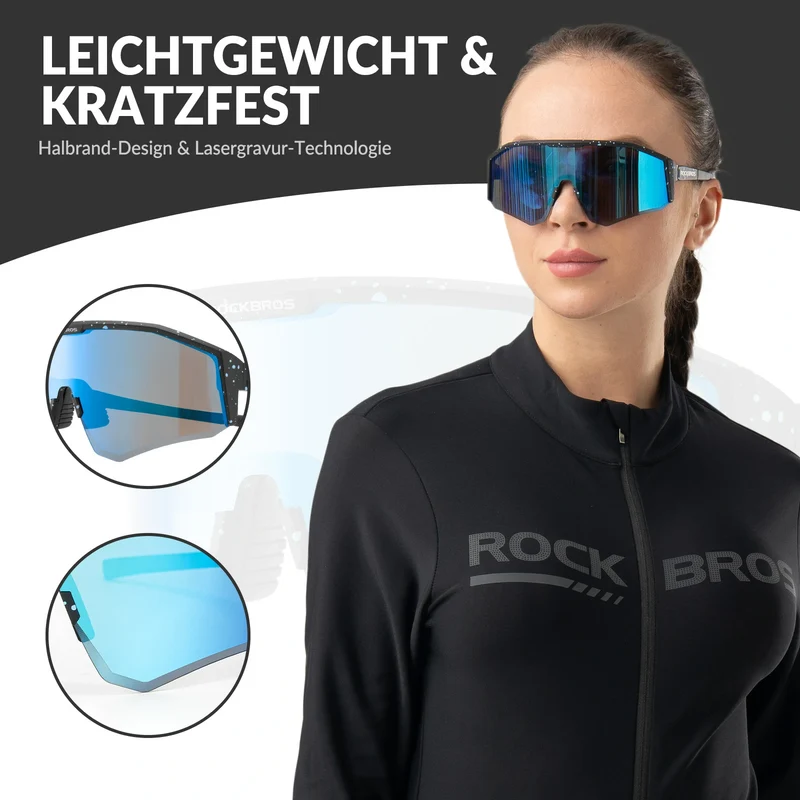 Polarisierte Fahrradbrille mit Verstellbaren Bügeln