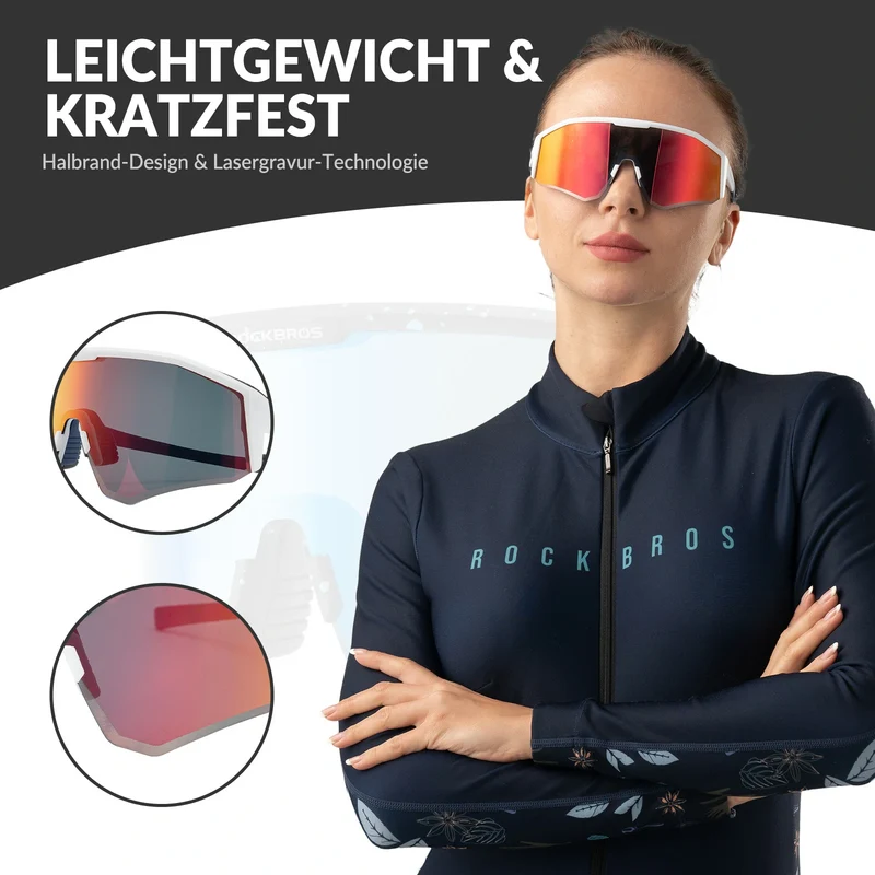 Polarisierte Fahrradbrille mit Verstellbaren Bügeln