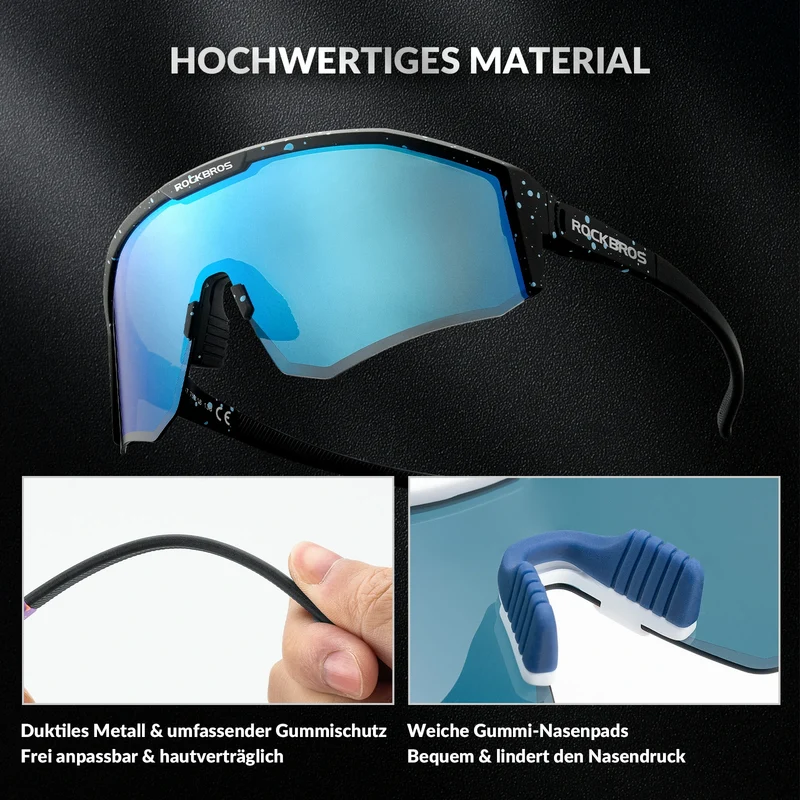 Polarisierte Fahrradbrille mit Verstellbaren Bügeln